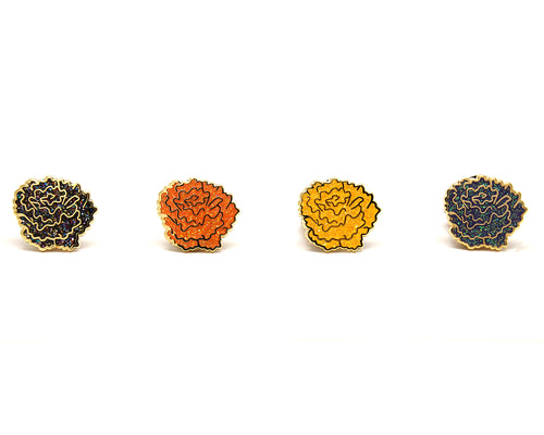 Gothic Glitter Marigold Enamel Pin Set