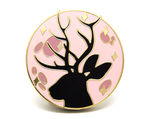 Pink Gold Jackalope Enamel Pin